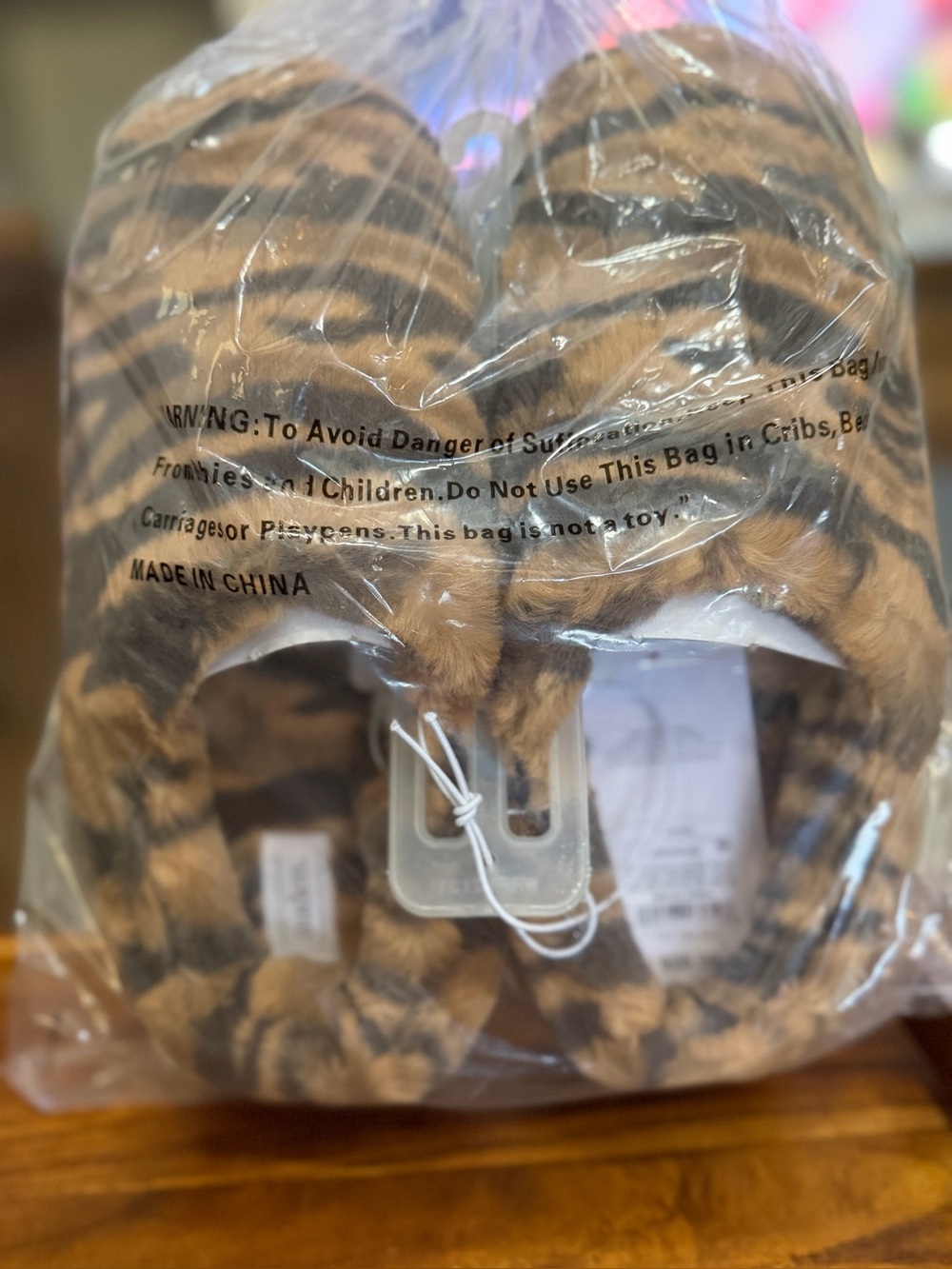 Tiger print slippers